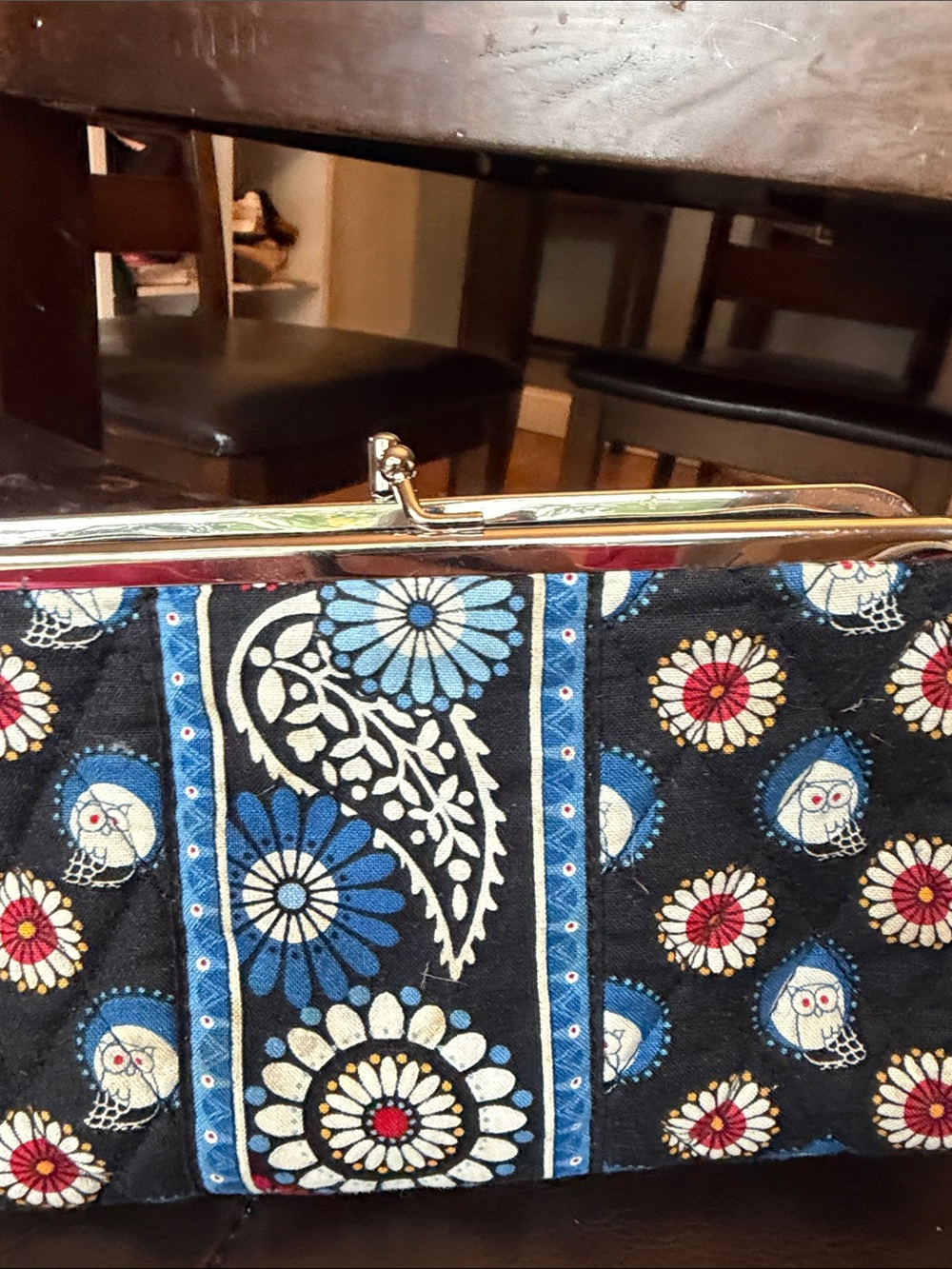 Vera Bradley Triple Kiss ~Quilted Floral & Paisley Clutch/Wallet -